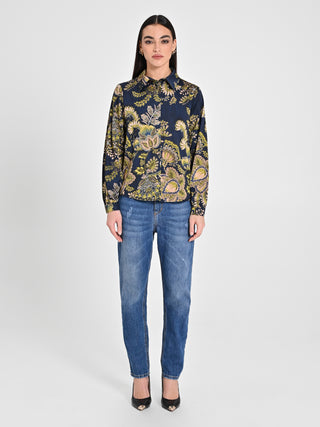 Camicia in Raso stampa Cachemire