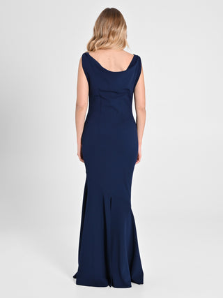 Abito Lungo in Scuba mano Crêpe