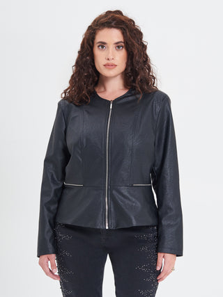 Giubbino Curvy in similpelle con Baschina