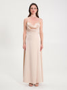 Abito Lungo in Raso Beige
