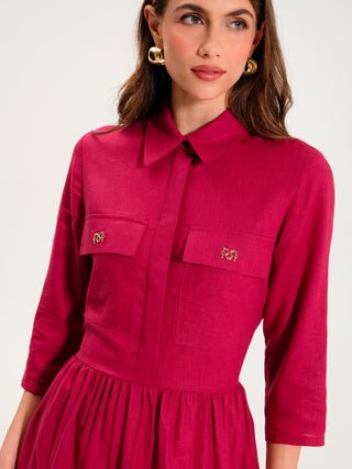 Abito in Lino Bordeaux
