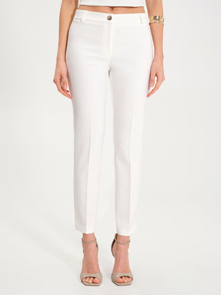 Pantaloni Skinny in Tessuto Tecnico Bianco