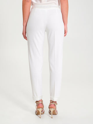 Pantaloni Slim Inserti in Raso