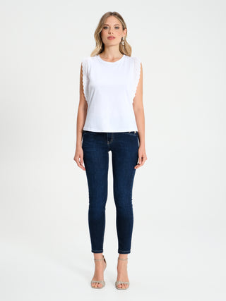 Blusa maniche Sangallo