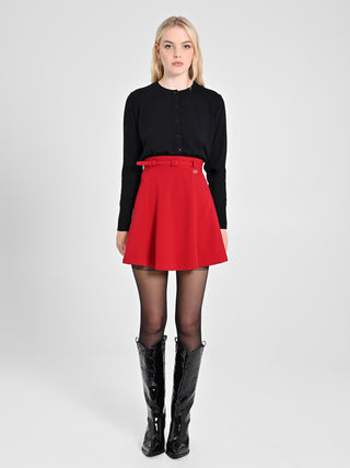 Mini Gonna Rossa con Cinturino