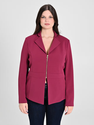 Giacca Curvy Bordeaux in Scuba mano Crepe