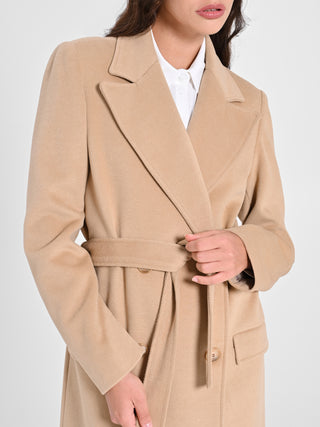 Maxi Cappotto Cammello con Cintura