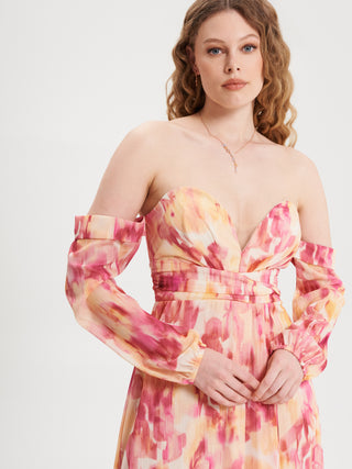 Abito Lungo Stampa Floreale