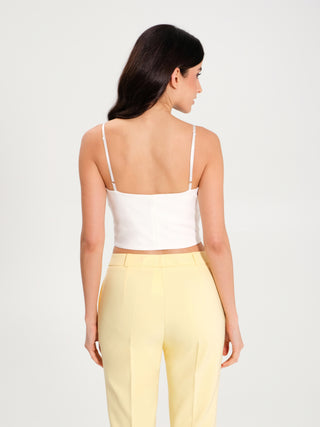 Top Crop Scollo a Cuore Bianco