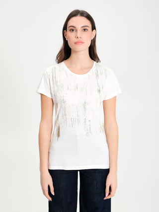 T-shirt con Stampa Graffi Metallica