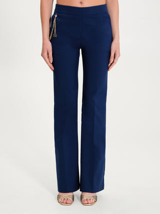 Pantaloni a Zampa in Gabardina