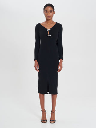 Abito Nero in Maglia Glam Bows