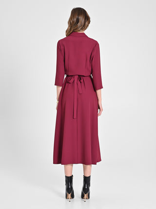 Chemisier Midi Bordeaux