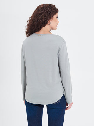 Blusa Curvy Envers Satin Grigia