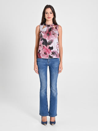 Blusa stampa Fiori Astratti