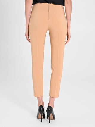 Pantaloni Cammello Fibbia Geometrica