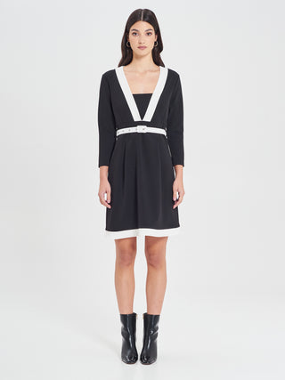 Abito Dual Elegance con Bordi a Contrasto