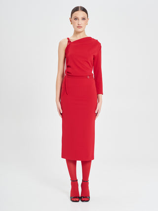 Gonna Midi Total Rouge