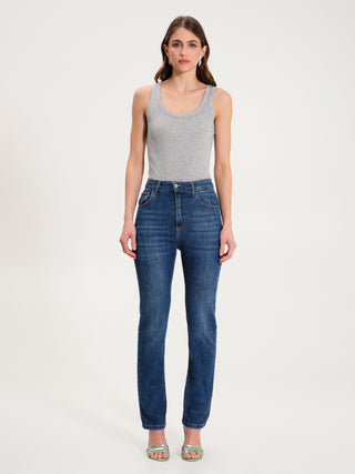 Canotta Metallica a Costine Argento