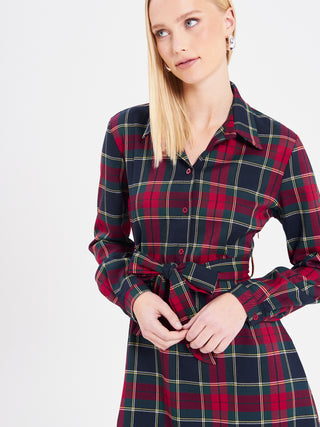 Abito chemisier stampa check rossa