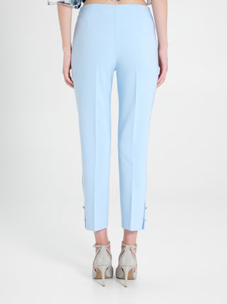 Pantaloni Slim in Tessuto Tecnico Azzurri