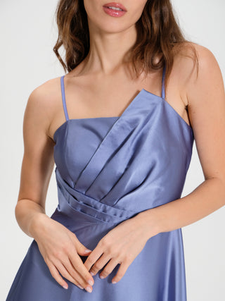 Abito Lungo in Raso con Corpetto