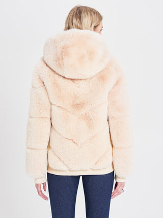 Giacca effetto Pelliccia Beige