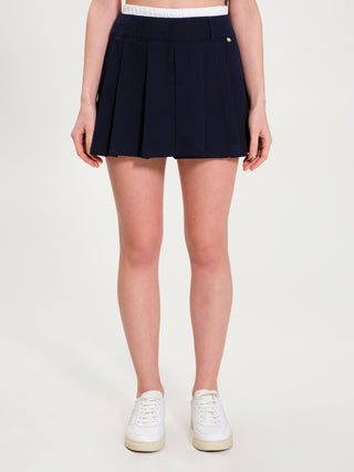 Gonna Pantalone con Orlo a Vista Blu