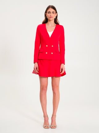 Giacca Rossa con Bottoni Gioiello