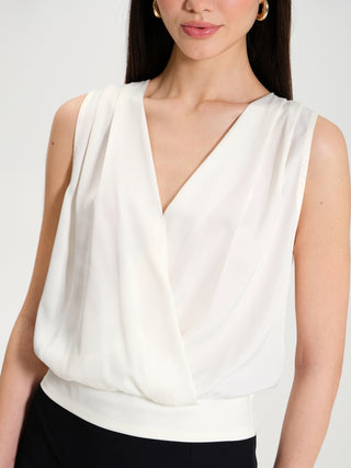 Top Boxy in Raso con Incrocio