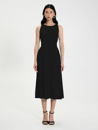 Abito midi in Viscosa  ECOVERO® Nero