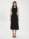Abito midi in Viscosa  ECOVERO® Nero