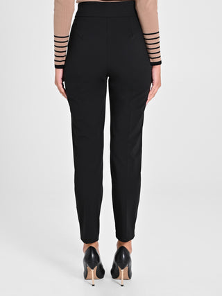 Pantaloni Neri con Bottoni