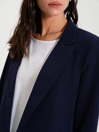 Giacca Lunga Aperta in Tessuto Tecnico