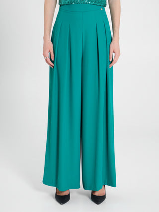 Pantaloni Palazzo Verde Giada