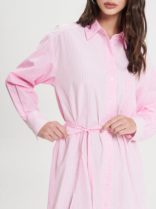 Abito Chemisier Rosa a Righe