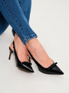 Slingback in Vernice Nera
