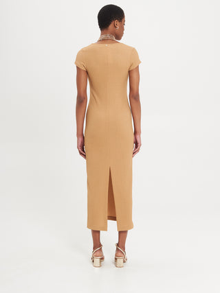 Abito Midi Elasticizzato Biscotto