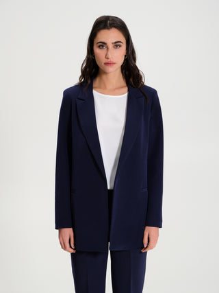 Giacca Lunga Aperta in Tessuto Tecnico