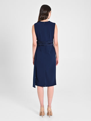 Tubino in Scuba mano Crepe Blu