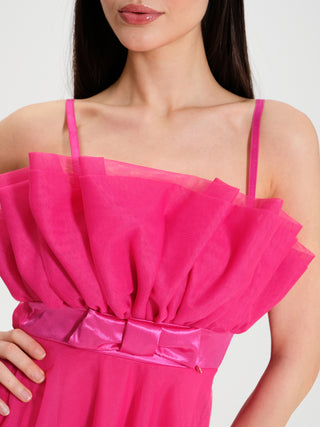 Abito Corto in Tulle con Fiocco