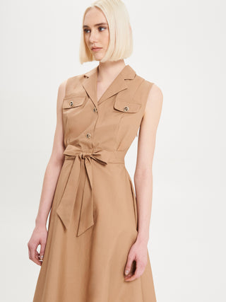 Chemisier in Cotone Beige Biscotto