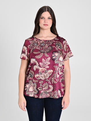 Top Curvy stampa Cachemire