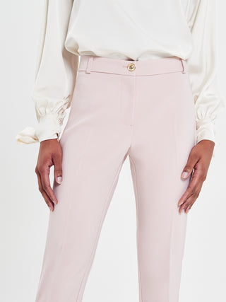 Pantaloni Skinny Tessuto Tecnico Rosa Chiaro