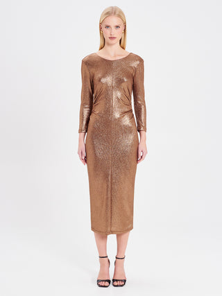 Abito Bronzo Sparkling Nights con Arriccio