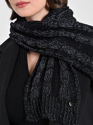 Sciarpa Treccia Lurex Nera