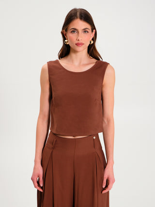 Top in Viscosa Marrone