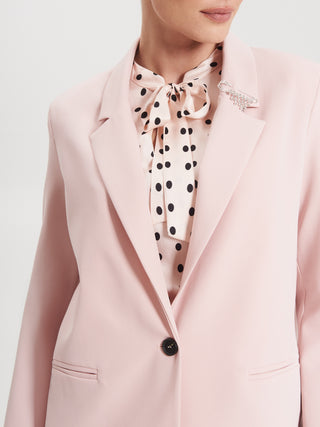 Giacca Over Rosa con Spilla