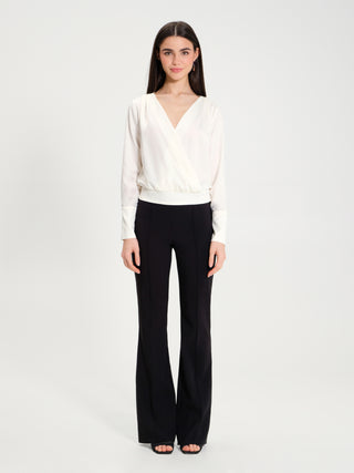 Blusa Boxy in Raso con Incrocio