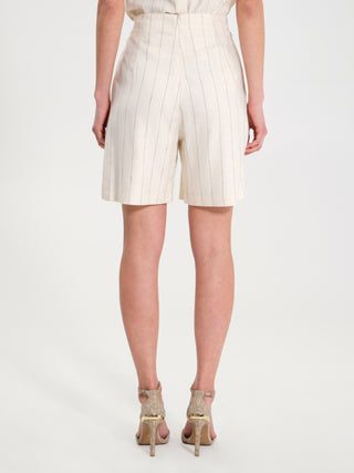 Bermuda Gessati con Bottoni Avorio